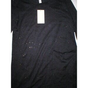 New NWT Womens California Bloom Long Black Top Shiny Dots Medium Unique Sweater
